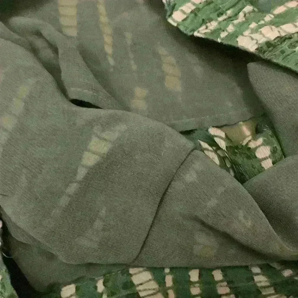 Zara boho flowy wide leg many’s, green print, medium - Picture 5 of 8